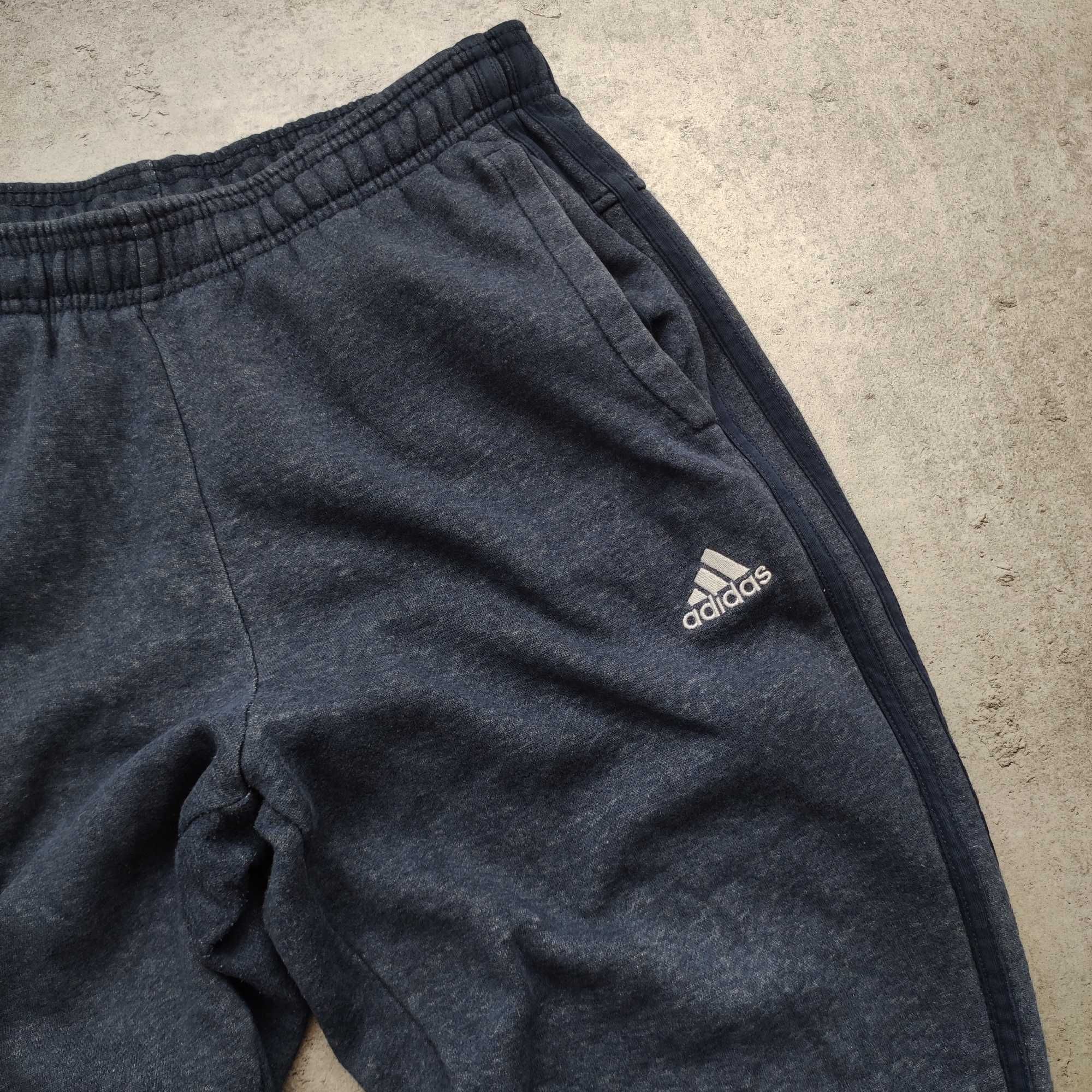 MĘSKIE Dresy Spodnie Sportowe Dresowe Bawełna Joggery Adidas Granat