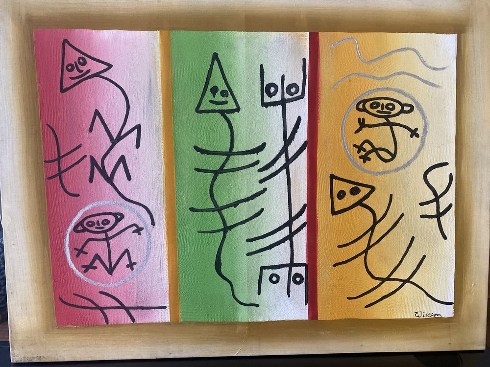 Tela original pintada com tintas acrilicas