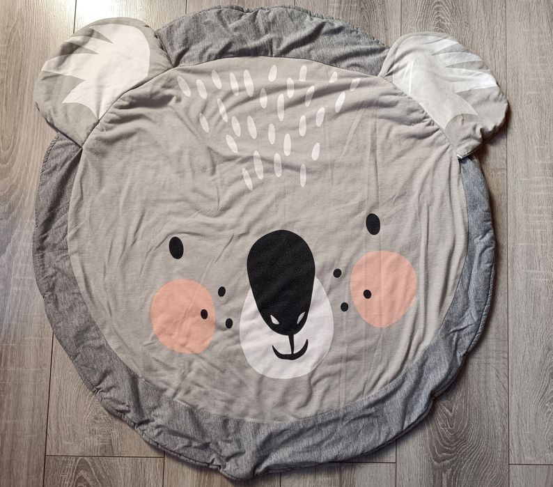 Mata dla dziecka okrągła szara koala 85cm