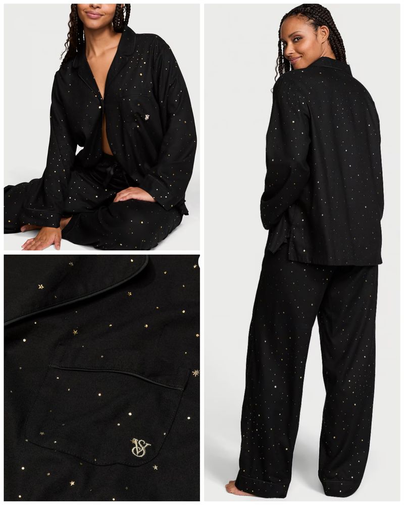 Піжамка Victorias Secret XS S M L XL пижама люрекс комплект фланелева