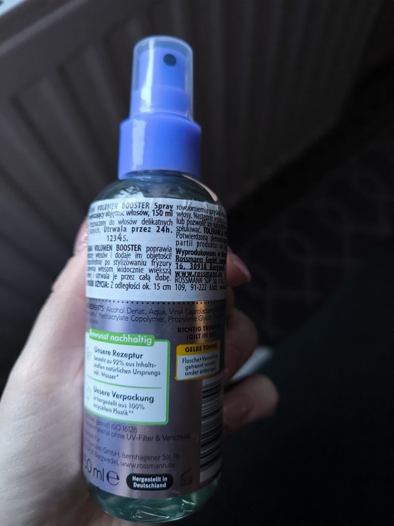 Spray zwiększający objętość