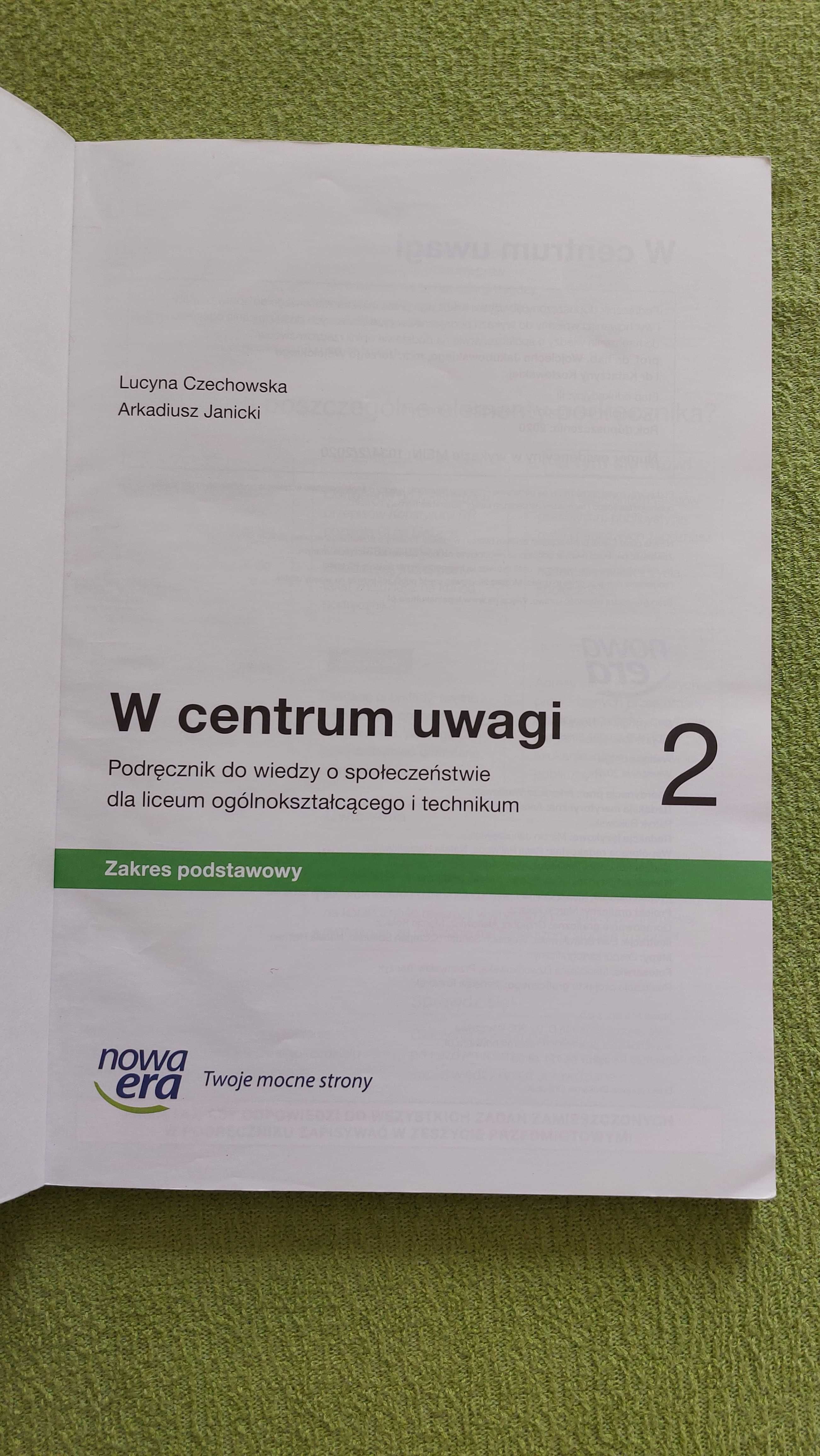 W centrum uwagi 2, podręcznik do wiedzy o społeczeństwie dla LO i Tech
