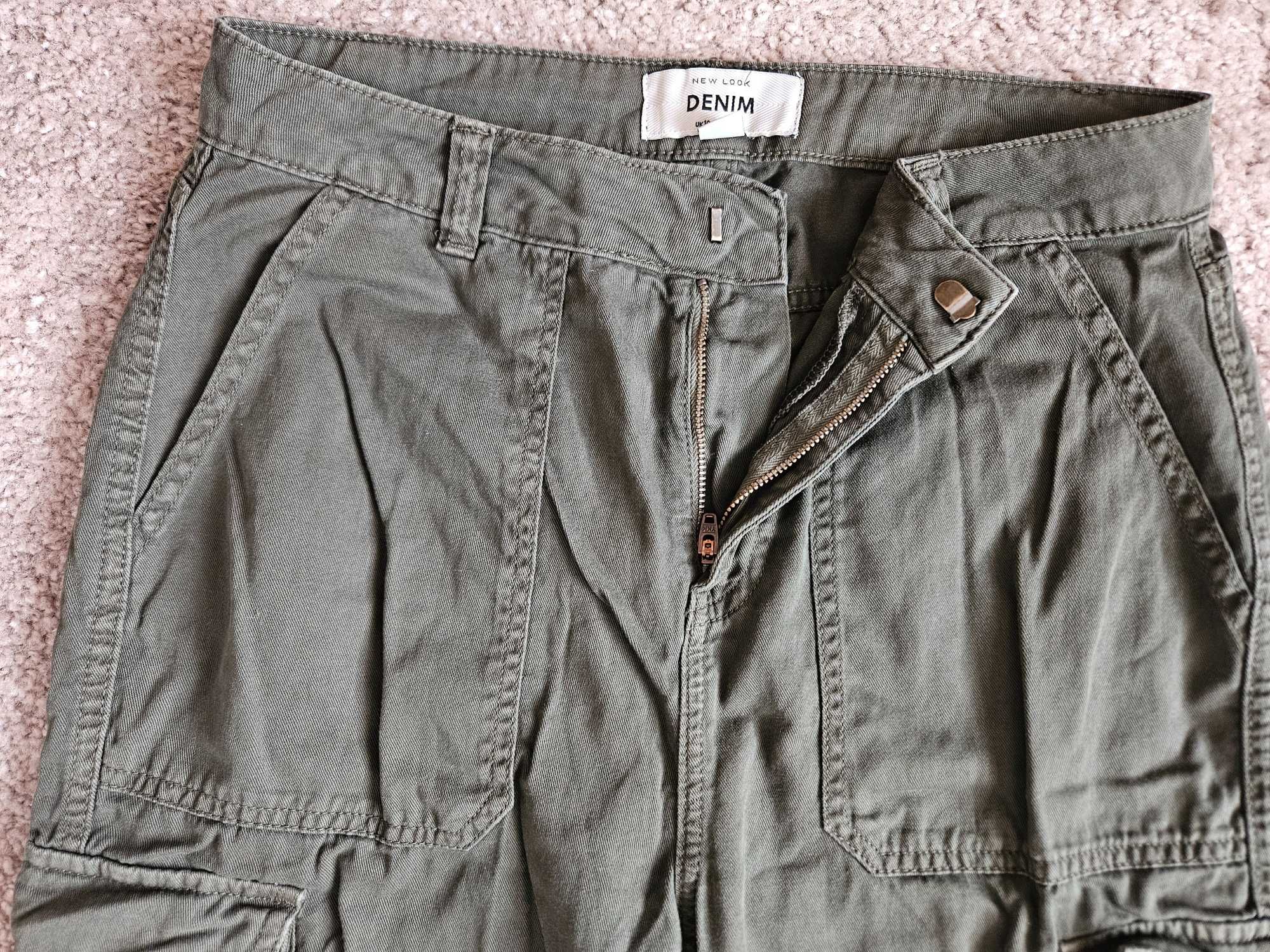 Spodnie bojówki-joggery ciemna wojskowa zieleń New Look M/38