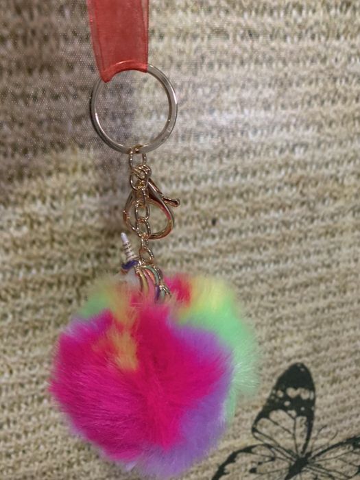 Porta-chaves Pompom Unicornio luminoso