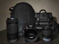 Nikon d3400kit, +70-300mm f/4.5-6.3G ED VR + AF-S 50 mm f/1.8G