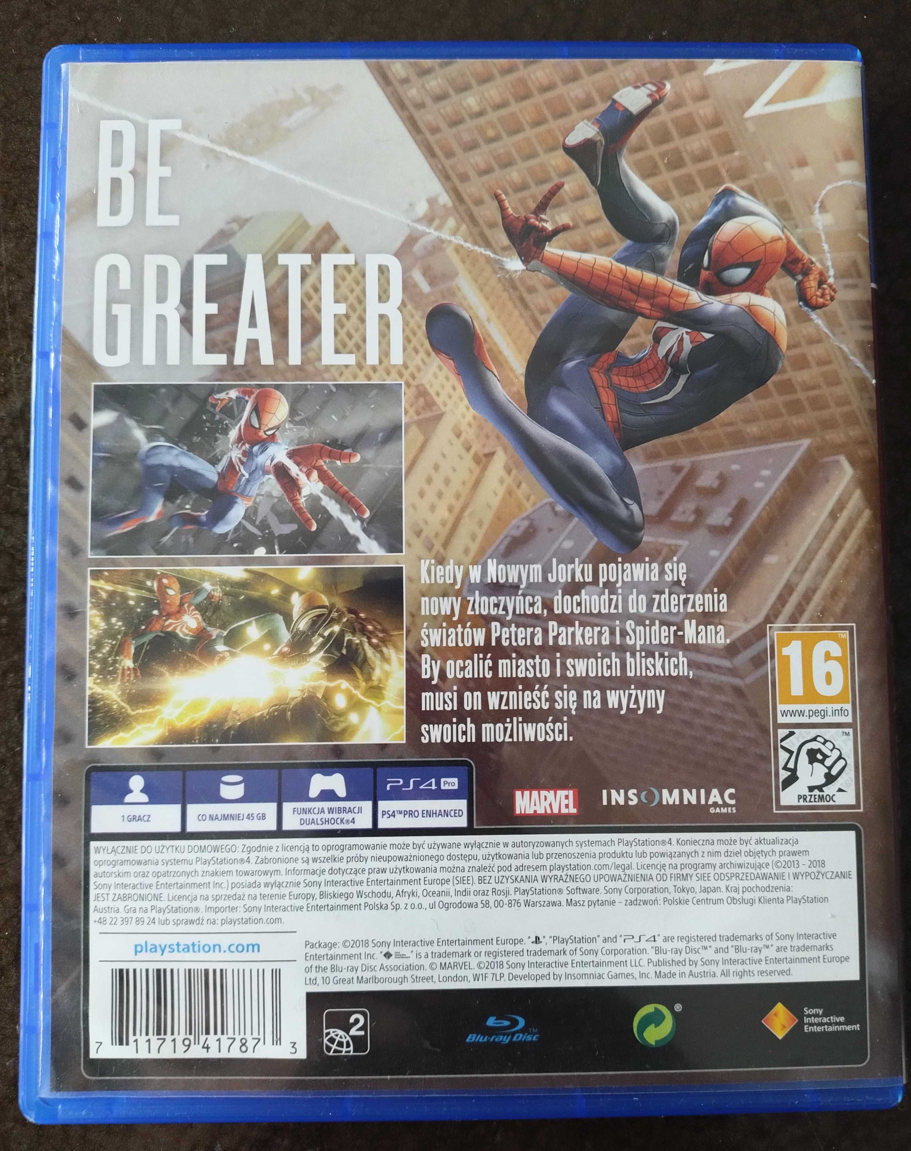 Spider-Man gra PS4 PL