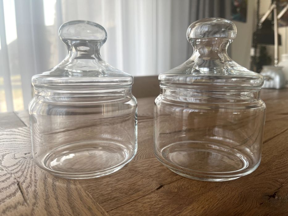 2x słoje szklane Pojemnik z pokrywką słoik apteczny dekoracja Vintage