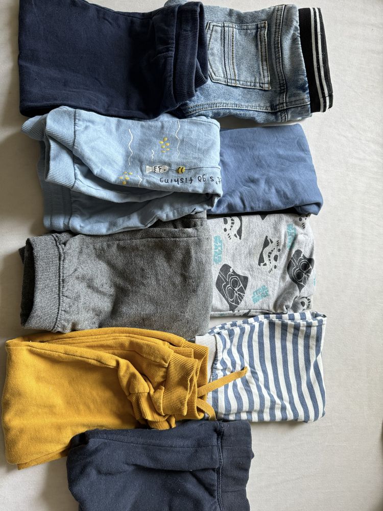 9x Spodnie dres/jeans 92