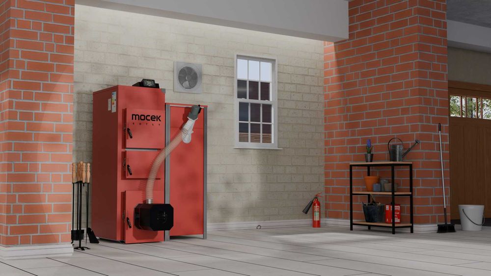 Kocioł na pellet, Drewno Moceko PRO 35kW, piec dotacje OD RĘKI ZUM