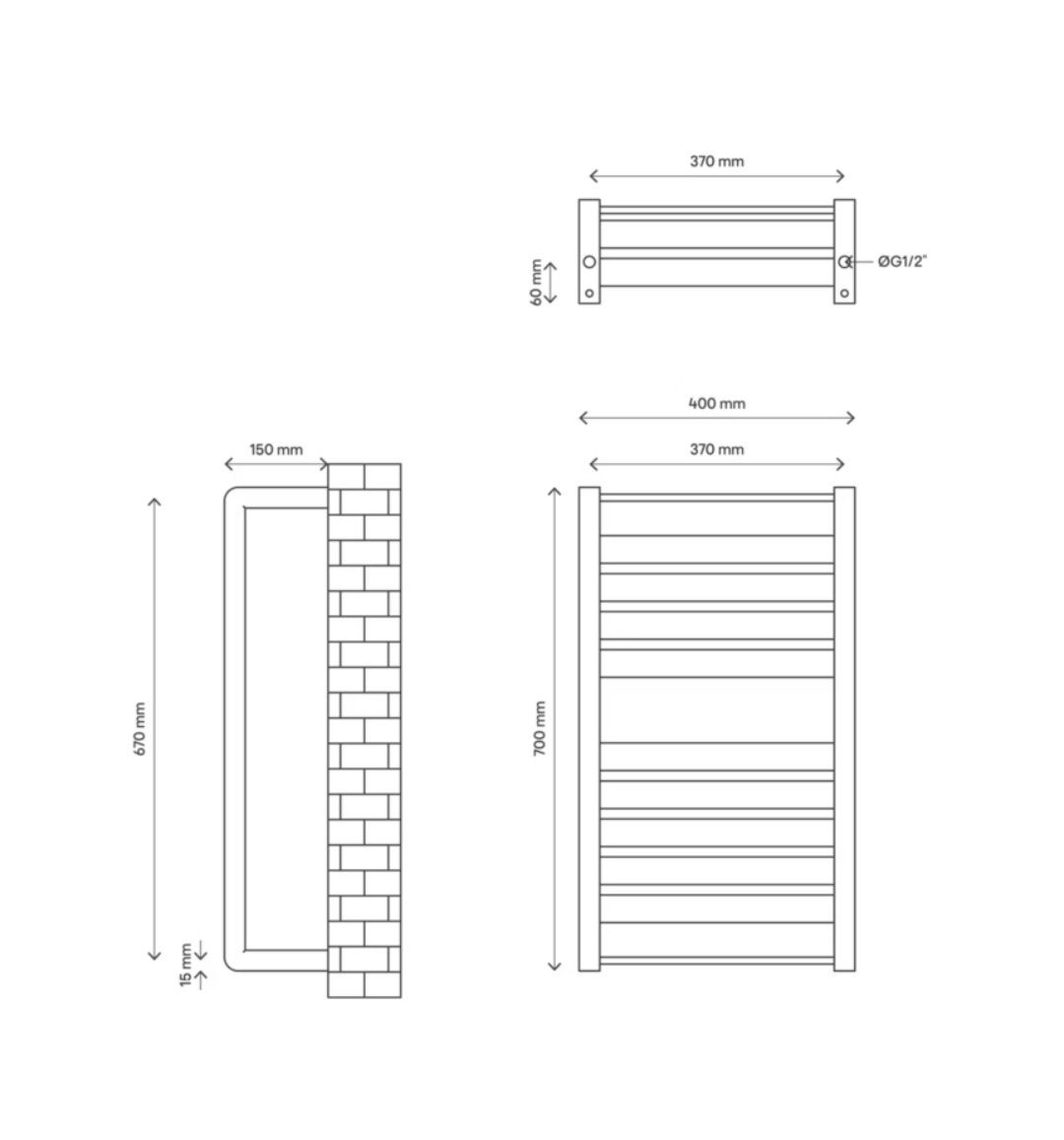 Grzejnik łazienkowy GoodHome Loreto Biały 70x40 NOWY!