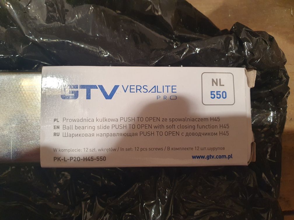 Prowadnica Kulkowa GTV VERSALITE PRO 500 / 550 cichy domyk, push to op