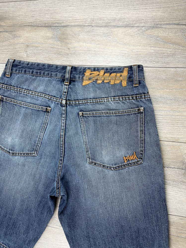Granatowe spodenki jeansowe męskie BMD rozmiar 34 fit L vintage jortsy