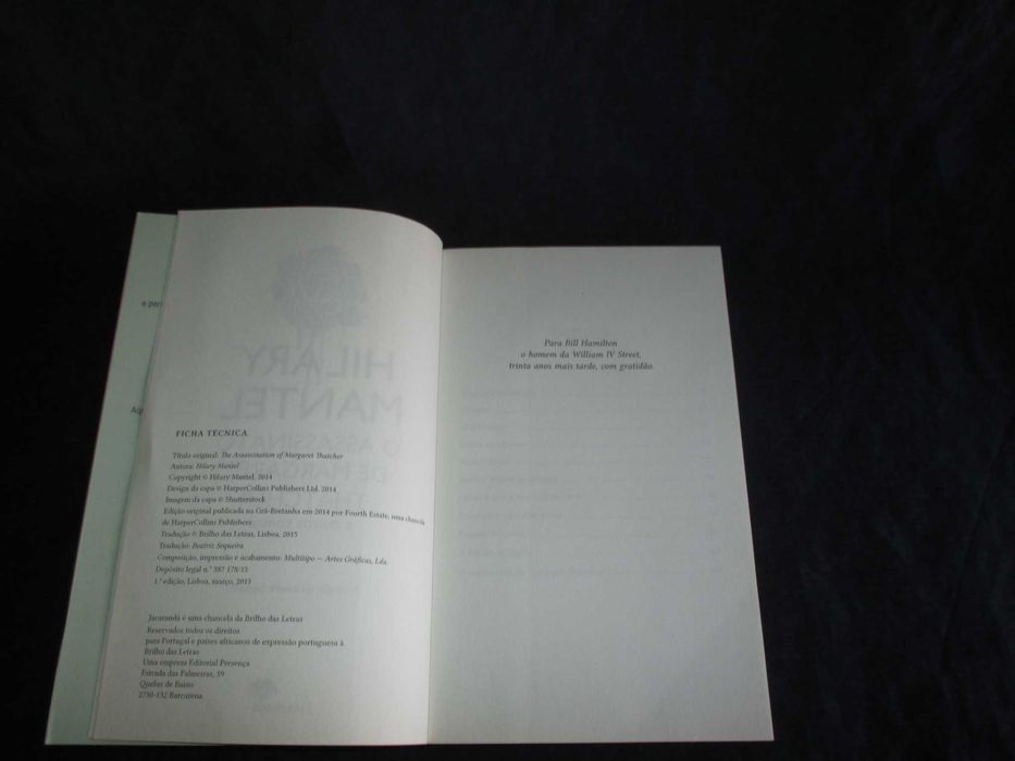 Livro O Assassinato de Margaret Thatcher Hilary Mantel