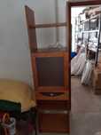 Estante de sala em pinho mel com bar incorporado