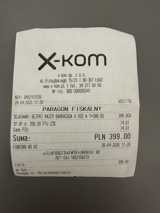 Razer Barracuda X 2022 Słuchawki Bezprzewodowe dla graczy