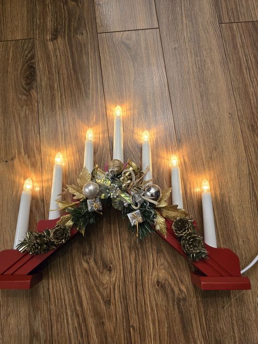 Swiecznik adwentowy,drewniany