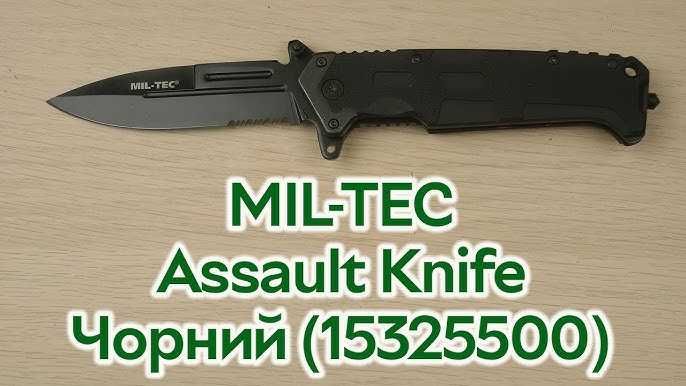 Нож MIL-TEC 15325500 ASSAULT BLACK акула EDC складной + стеклобой/mora
