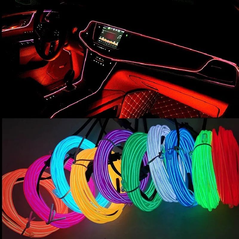 Só 9,99€! Luz led/fibra óptica para tablier/interior do carro! Vários