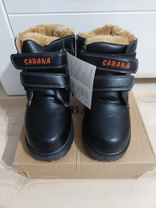 Kozaki trapery ocieplane, na rzepy i suwak r.  34