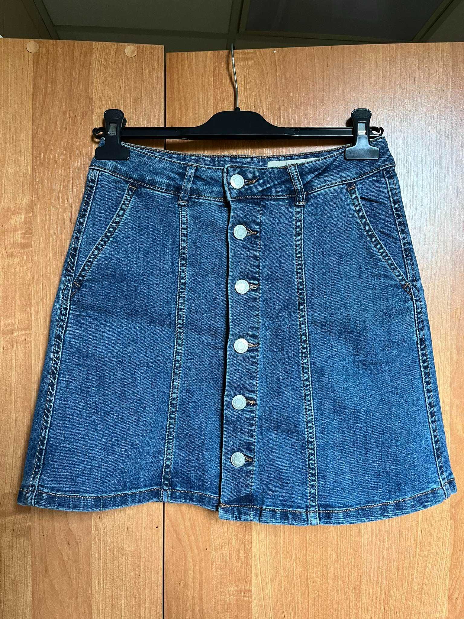 Dżinsowa jeansowa spódnica spódniczka z guzikami Esmara rozmiar XS 34