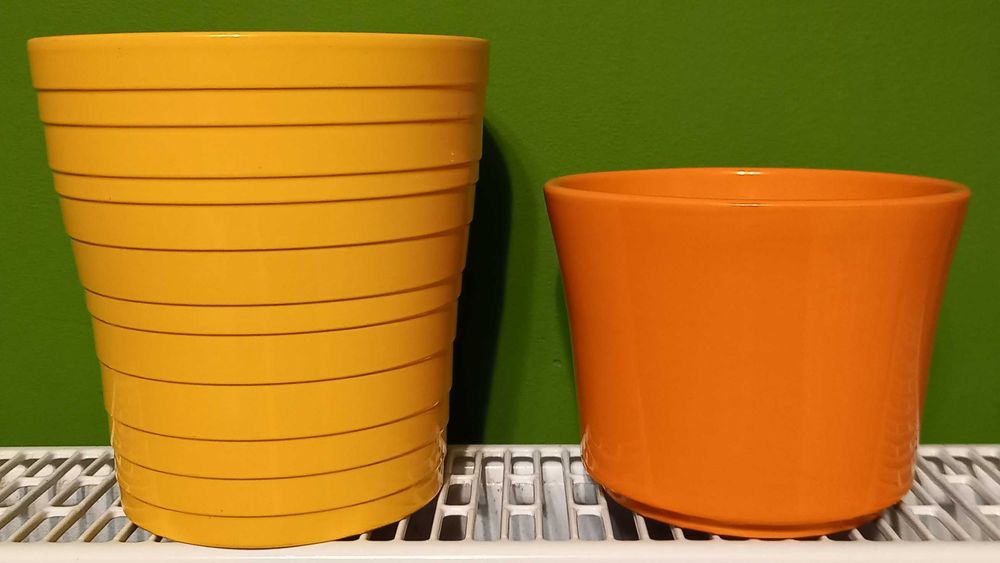 Osłonka na doniczkę ceramiczna pomarańczowa lub żółta (cena za 1 szt.)
