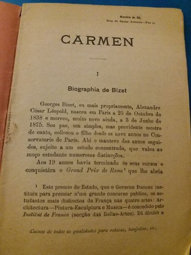 Programa de ópera em 4 actos de 1891(?)