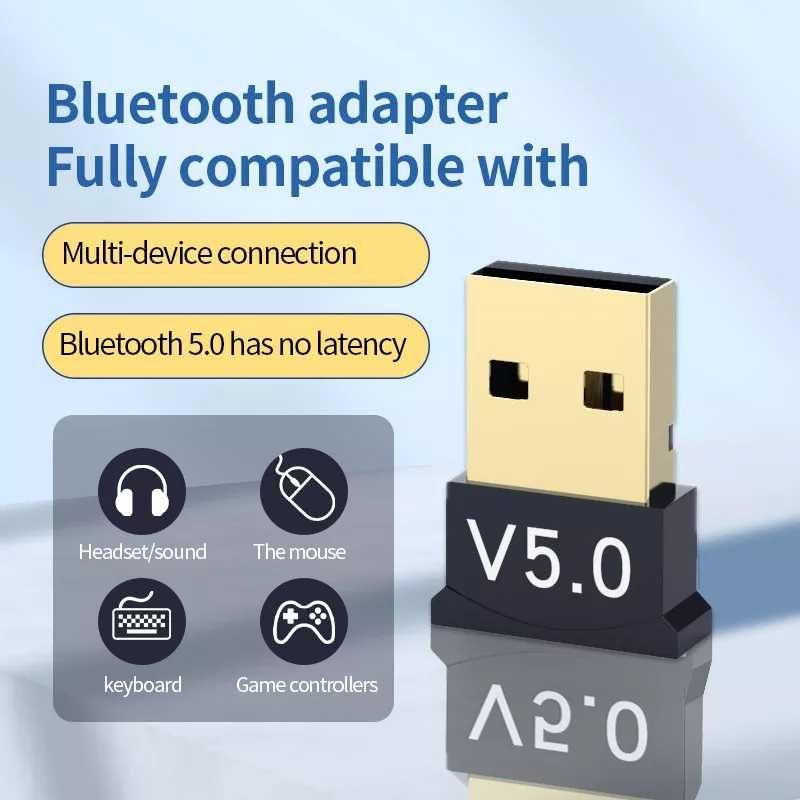 НОВЫЙ Адаптер USB Bluetooth 5.0 для Компьютера/Ноутбука/Иных устройств