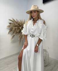 Sukienka damska biała długa Paparazzi Fashion