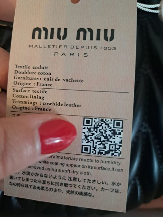 Torebka damska Miu Miu Nowa komplet + box Miumiu