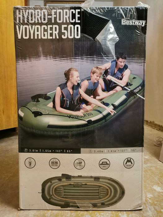 Nowy ponton Bestway Voyager 500 3-os. z wiosłami