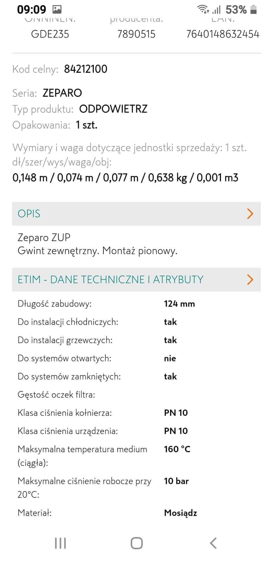 Separator -Odpowiecznik zawór