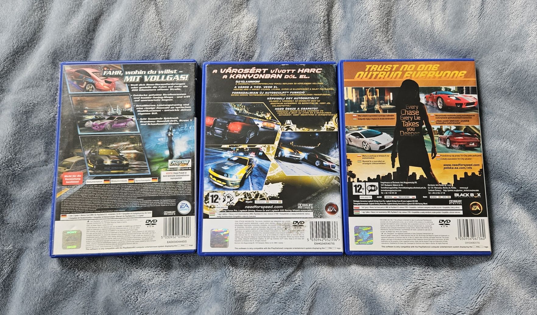 3 części Need for speed na ps2