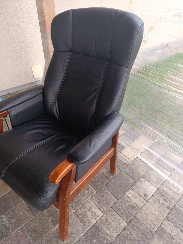 Stary Regulowany Drewniany fotel loft