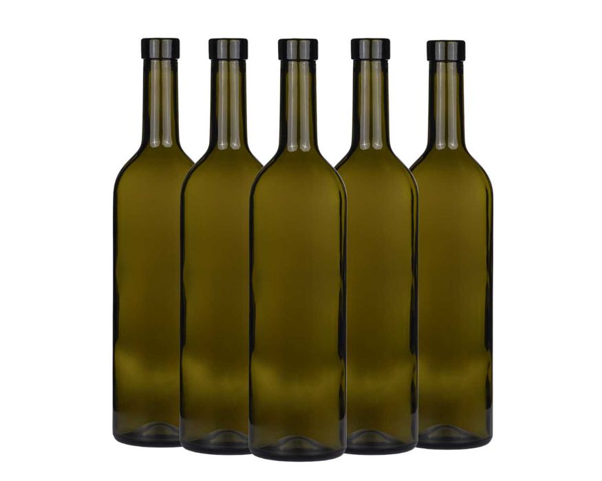 Butelka oliwkowa Bordeaux 750 ml na wino Zestaw 10 sztuk