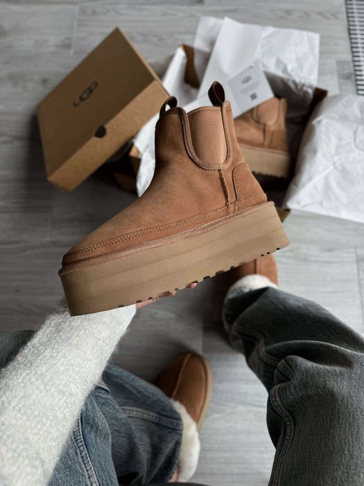 Угги/Угг/Уггі/Уги/Угі/UGG Australia Platform Chelsea Boot Chestnut