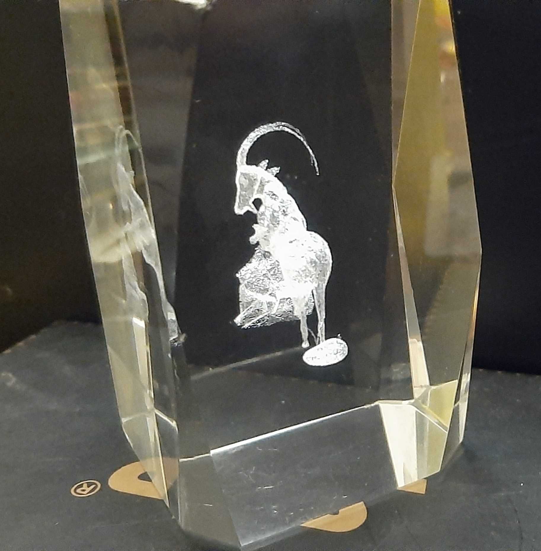 Кристалл оптический прозрачный с рисунком внутри Козерог