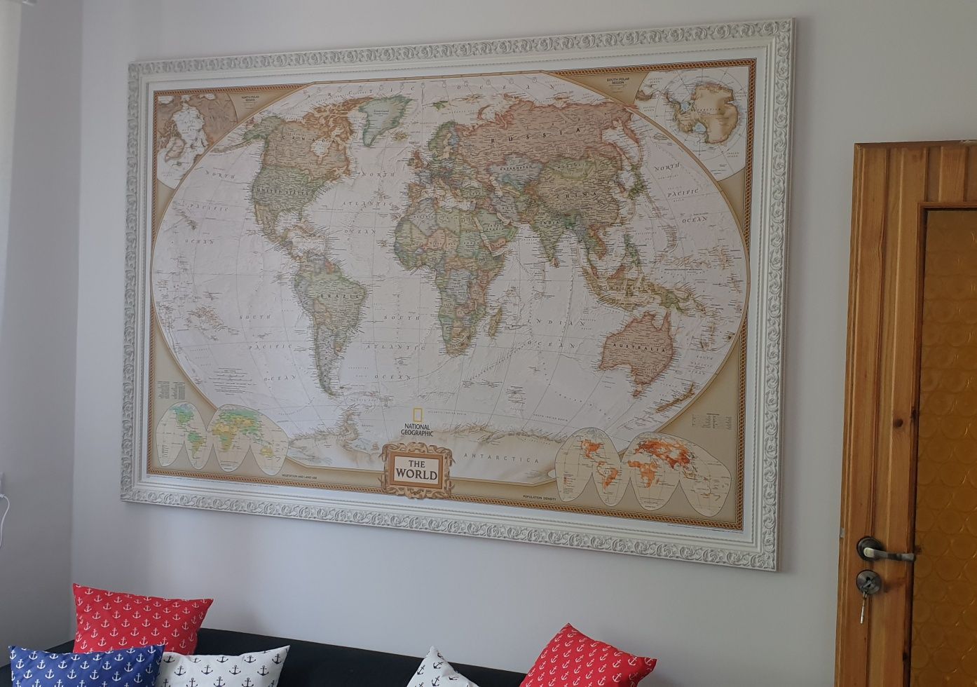 Ogromna mapa gabinetowa obraz mapa świata - obraz w starym stylu