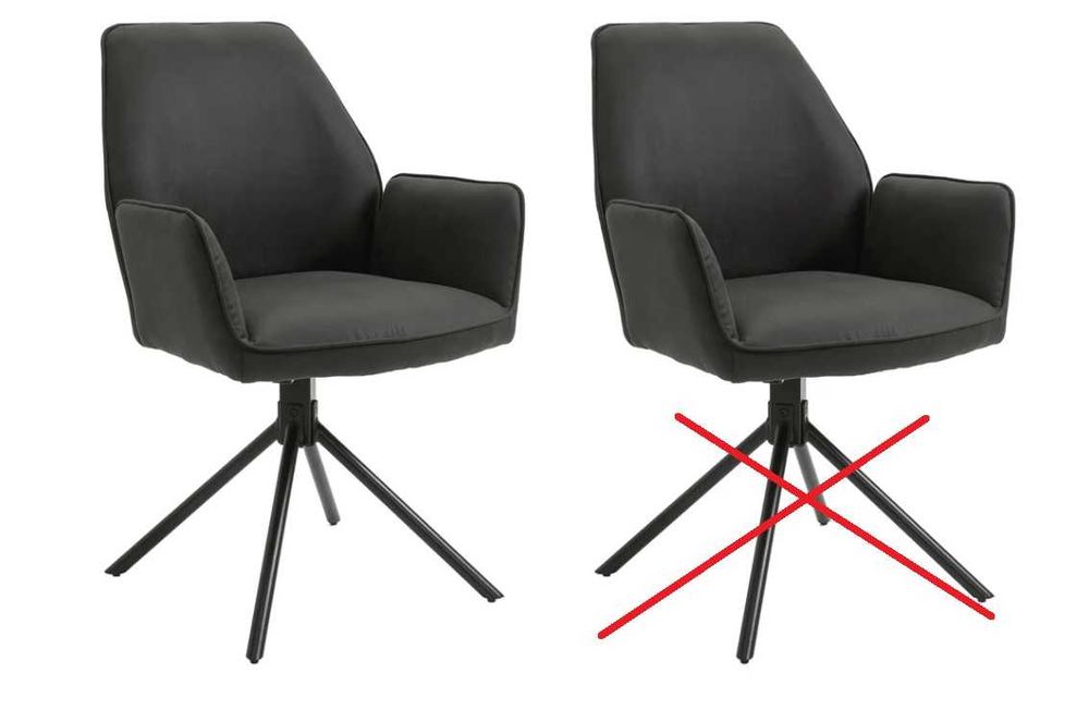 Zestaw krzeseł do jadalni Blair 2 szt szare