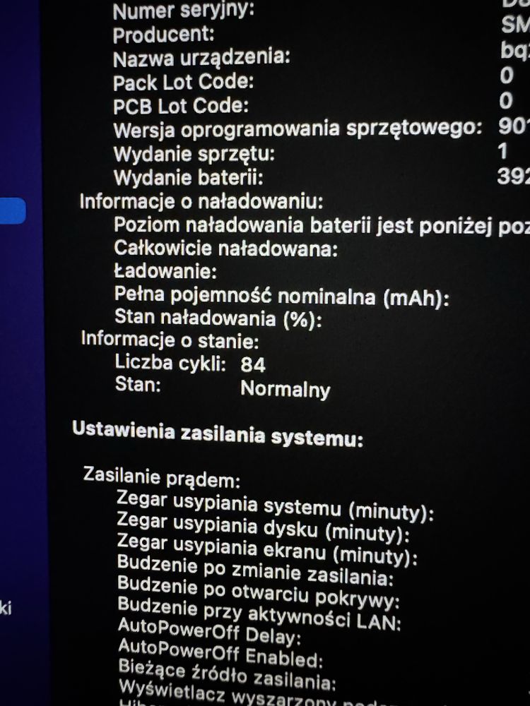 MacBook Pro 13" i5/8GB/256GB SSD 4x Thunderbolt 3, bateria 84 cykle
