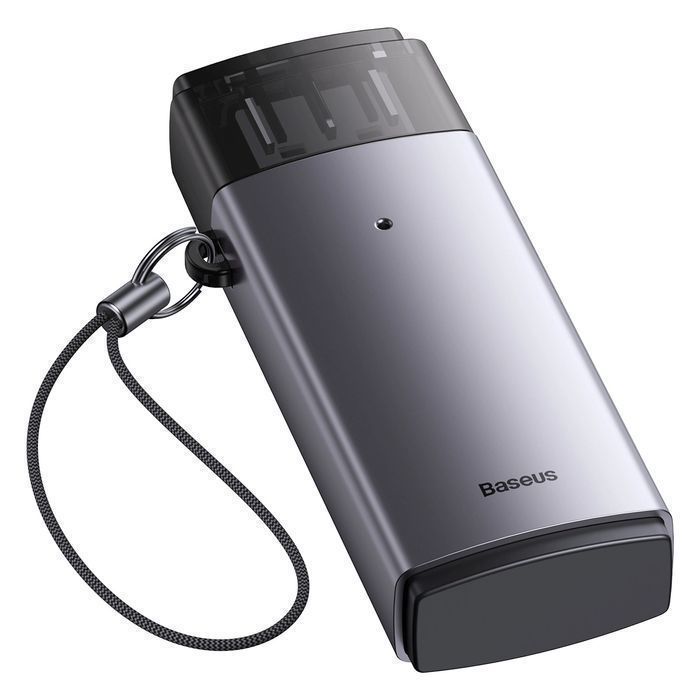 Baseus Lite Series adapter czytnik kart SD/TF USB szary