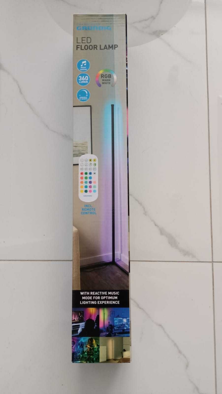 Lampa LED GRUNDIG RGB Music Sensor Podłogowa narożna 140 cm Pilot