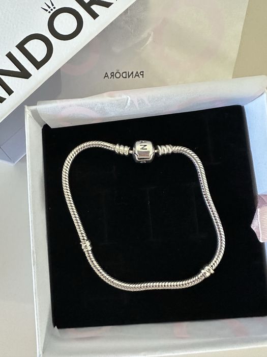 Жіночий срібний браслет Пандора Pandora 19 см + 2 шарми у подарунок!!!