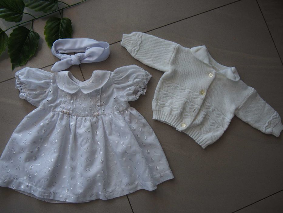 Ubranie do chrztu sukienka 56/62 cm dziewczynka