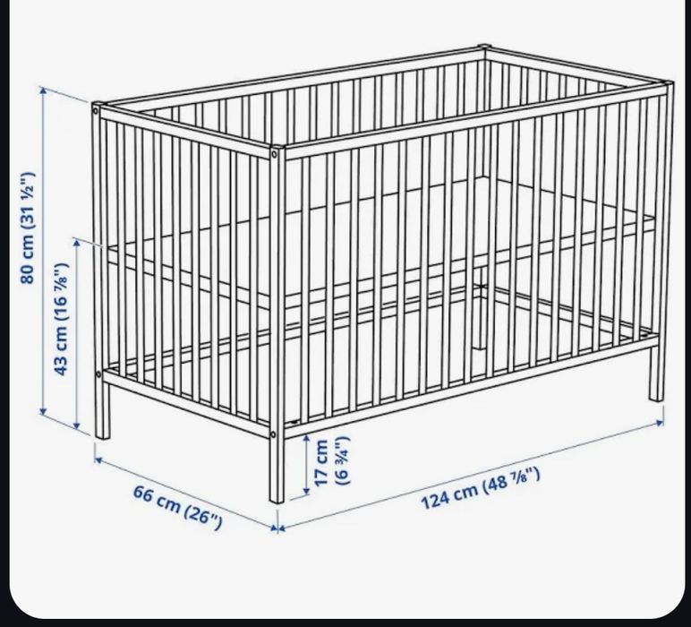 Berço faia Sniglar Ikea oferta colchão almofada e protectores