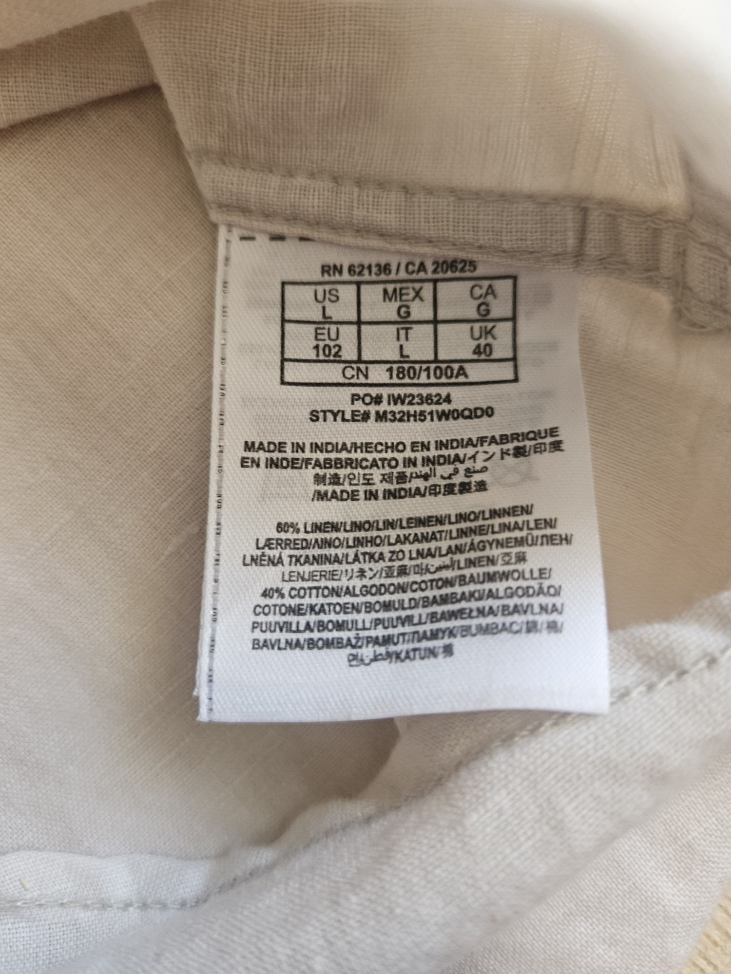 Stylowa koszula męska Guess lniana stylowa lekka z krótkim rękawem L M