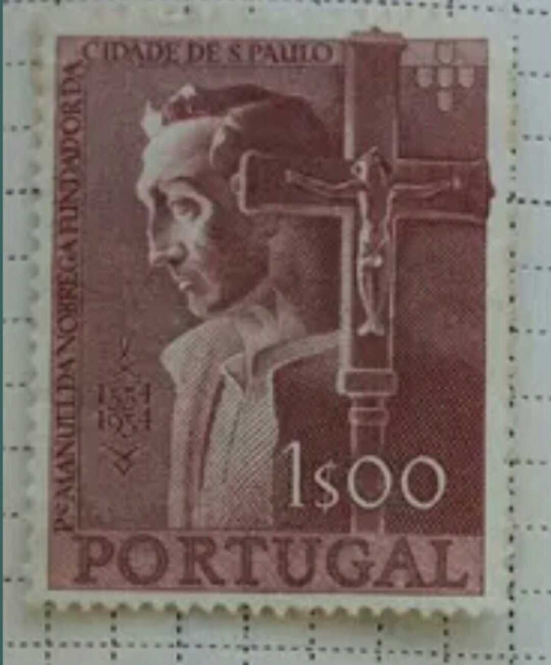 Filatelia selos Portugal anos 1954 a 1956 vários valores usados