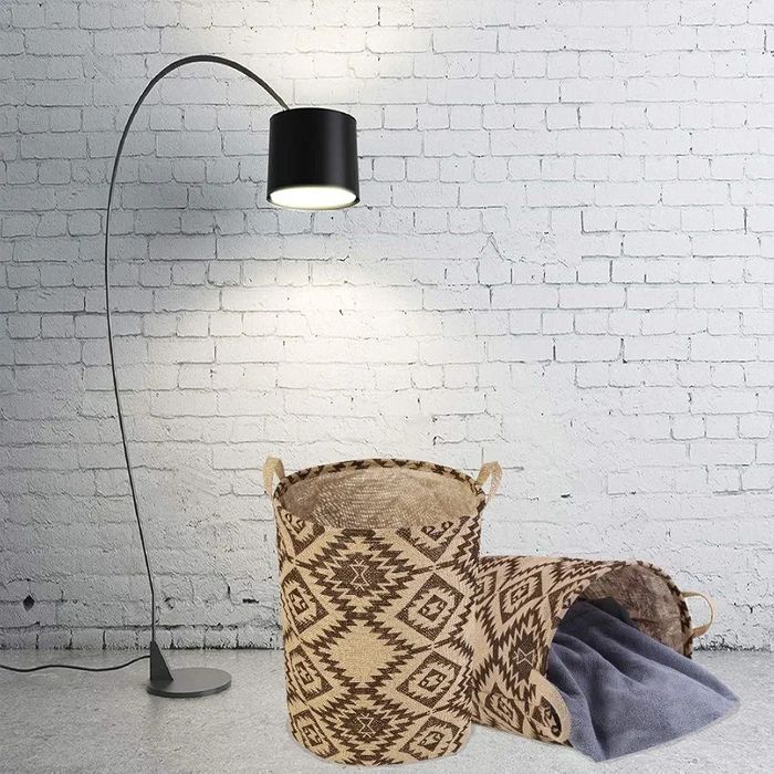 Kosz na pranie lessmo 45cm składany bawełna len 40l