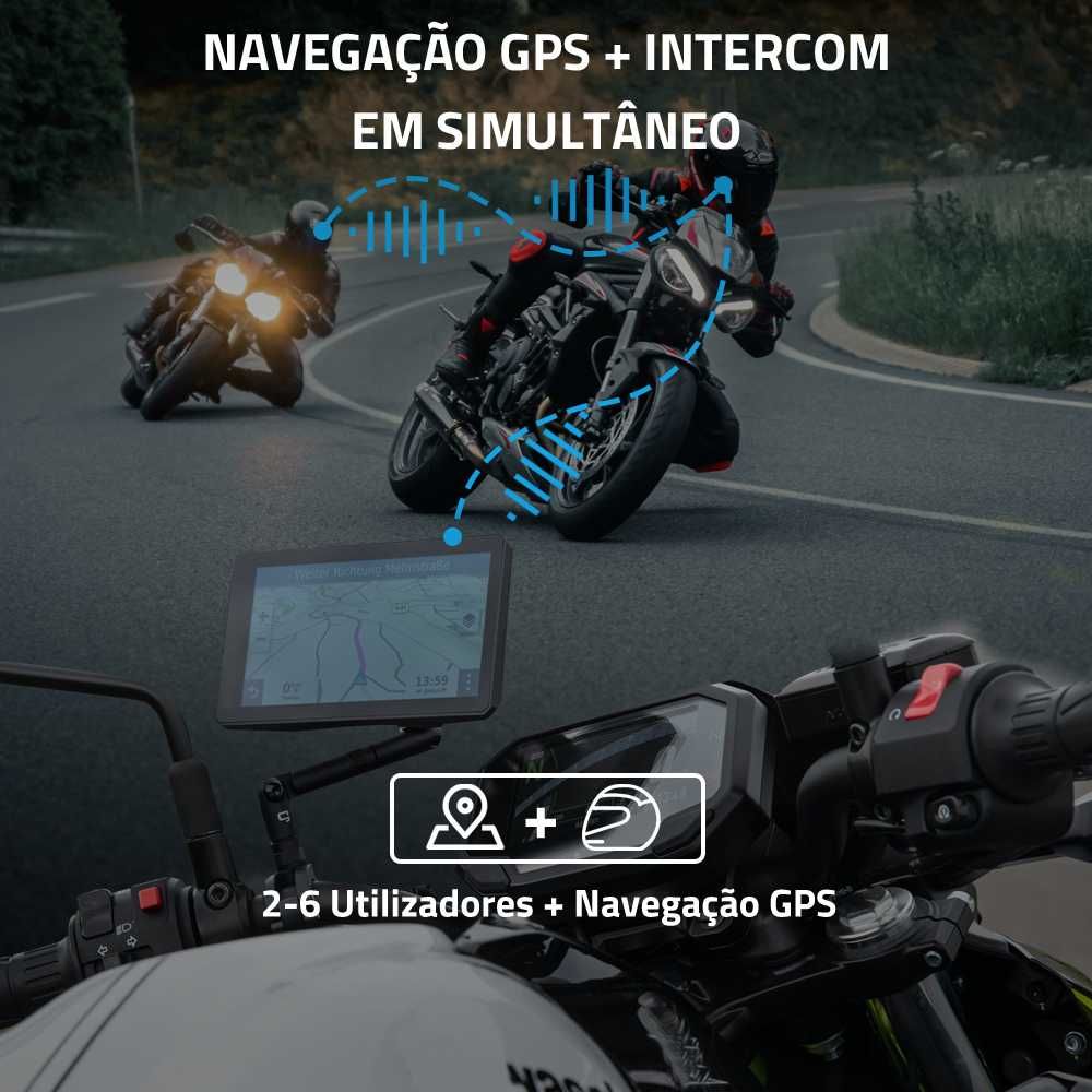 Intercomunicador M910 Pro bluetooth moto 6 utilizadores em simultâneo