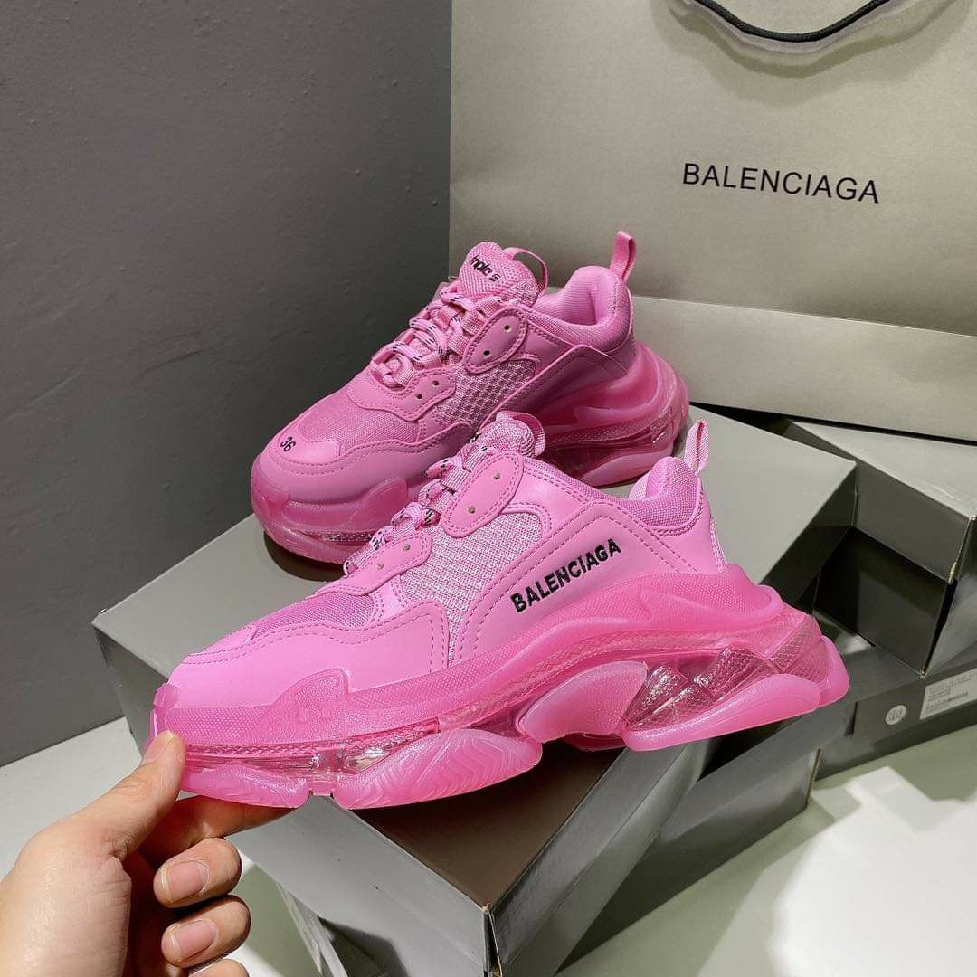 Balenciaga Triple S cukierków roz skóra naturalna zestaw