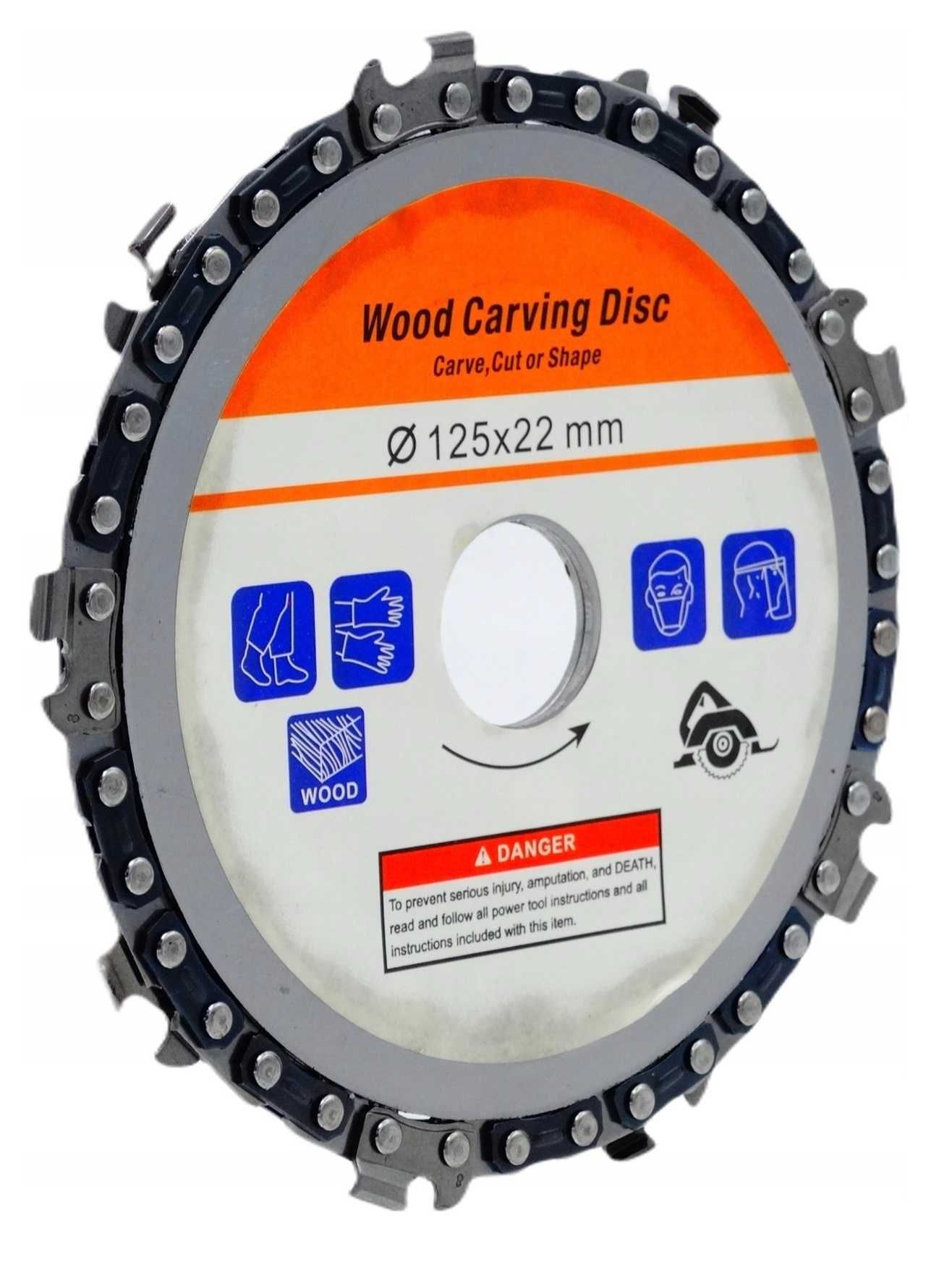 Korowarka Tarcza Łańcuchowa do Drewna 125 mm + Okulary Ochronne Gratis